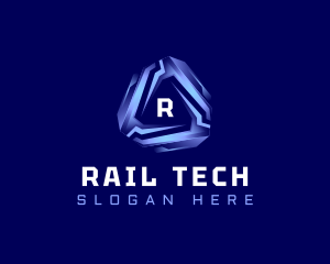 Tech Futuristic Triangle logo design