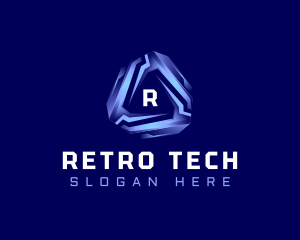 Tech Futuristic Triangle logo design