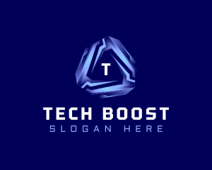 Tech Futuristic Triangle logo design