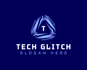 Tech Futuristic Triangle logo design