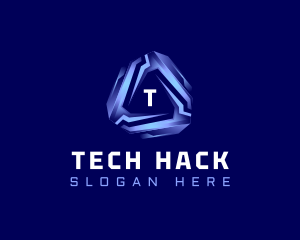 Tech Futuristic Triangle logo design