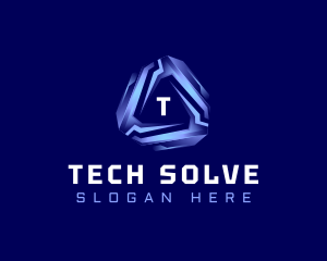 Tech Futuristic Triangle logo design