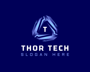 Tech Futuristic Triangle logo design