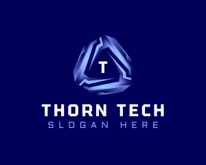 Tech Futuristic Triangle logo design