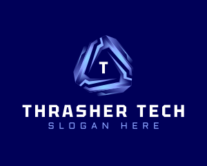 Tech Futuristic Triangle logo design