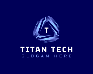 Tech Futuristic Triangle logo design