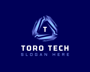 Tech Futuristic Triangle logo design