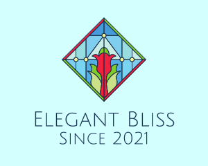 Pattern - Floral Stained Glass Window logo design