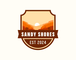 Desert Adventure Shield logo design