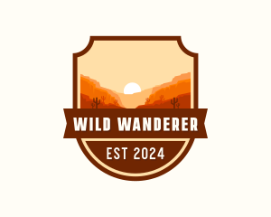 Desert Adventure Shield logo design