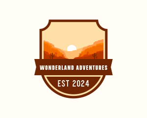 Desert Adventure Shield logo design