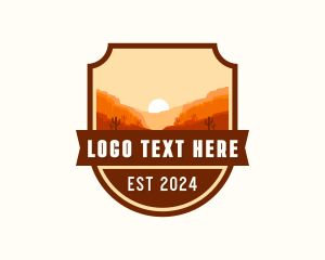 Cactus - Desert Adventure Shield logo design
