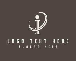 Serif - Corporate Swoosh Orbit Letter I logo design