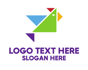 Origami - Colorful Triangle Bird logo design