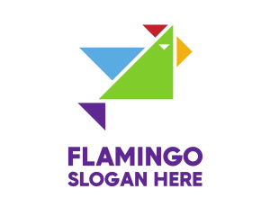 Colorful Triangle Bird Logo