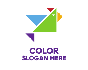 Colorful Triangle Bird logo design
