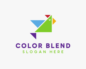 Colorful Triangle Bird logo design