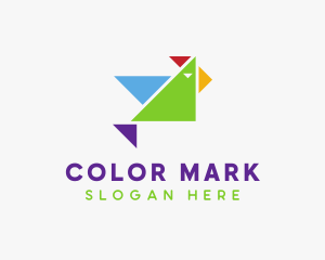 Colorful Triangle Bird logo design