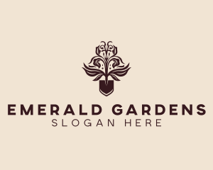 Landscaping Shovel Plant logo design