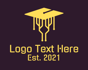 Online Class - Circuit Graduation Cap logo design