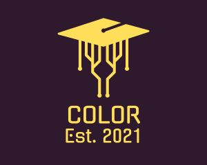 Learning - Circuit Graduation Cap logo design