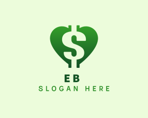 Money Savings - Dollar Currency Heart logo design