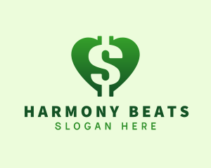 Money - Dollar Currency Heart logo design