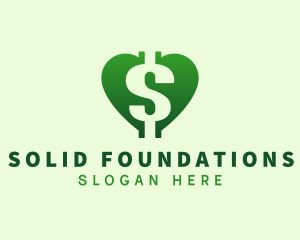 Stock Market - Dollar Currency Heart logo design