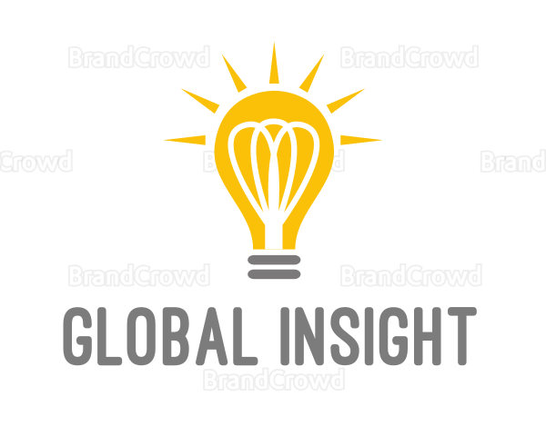 Bright Yellow Light Bulb Logo