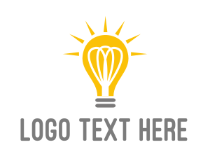 White And Yellow - Bright Yellow Light Bulb logo design