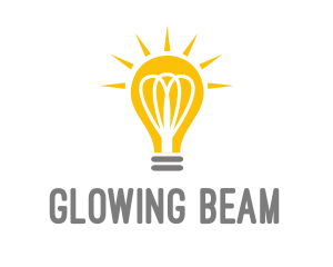 Bright Yellow Light Bulb logo design