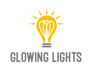 Bright Yellow Light Bulb logo design