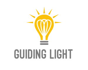 Bright Yellow Light Bulb logo design