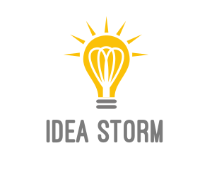 Bright Yellow Light Bulb logo design