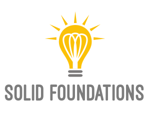 Solar - Bright Yellow Light Bulb logo design