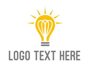 Simple - Bright Yellow Light Bulb logo design