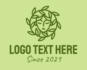 Female - Green Herb Cosmetic logo design