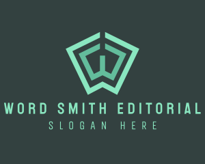 Editorial - Green Book Letter W logo design