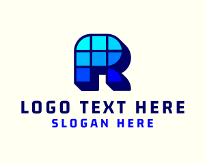 Electronic - Pixel Game Developer Tech logo design