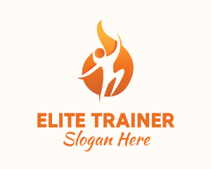 Human Fireball Fitness logo design