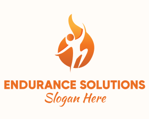 Human Fireball Fitness logo design