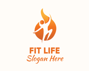 Human Fireball Fitness logo design