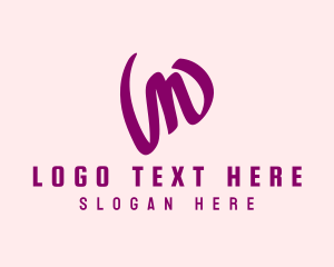 Lace - Purple Handwritten Letter W logo design