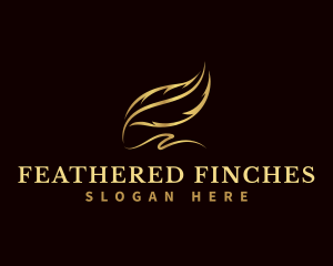 Luxury Feather Quill logo design