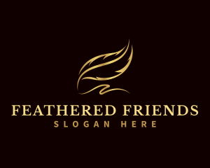 Luxury Feather Quill logo design