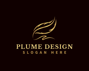 Luxury Feather Quill logo design