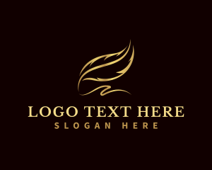 Author - Luxury Feather Quill logo design