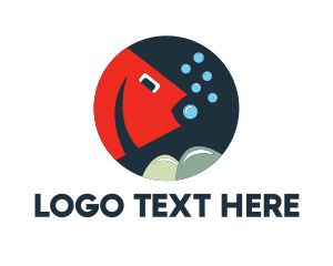 Underwater Fish Bubbles Logo