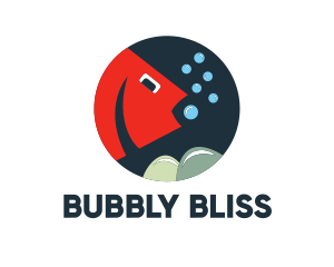 Underwater Fish Bubbles logo design