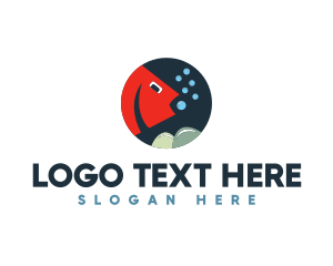 Underwater Fish Bubbles logo design